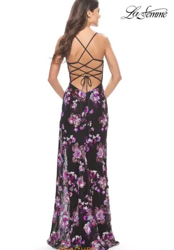 Fitted|Long Dresses^La Femme 31597 Black