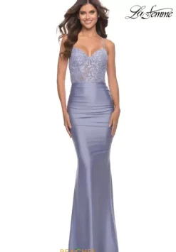 Fitted|Long Dresses^La Femme 31437 Light Periwinkle