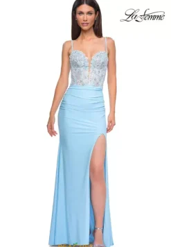 Wedding Guest|Quince Guest Dresses^La Femme 32957 Cloud Blue