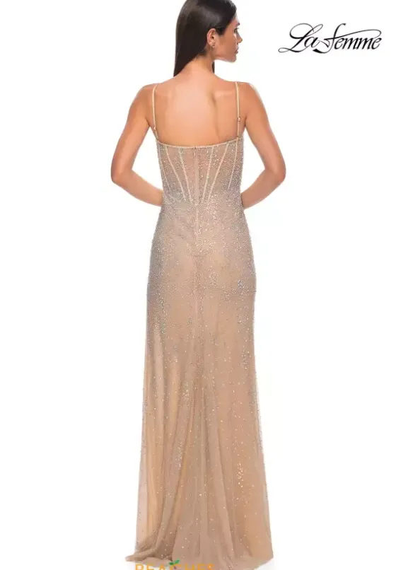Fitted|Long Dresses^La Femme 32366 Nude