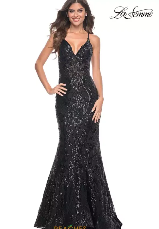 Fitted|Long Dresses^La Femme 31943