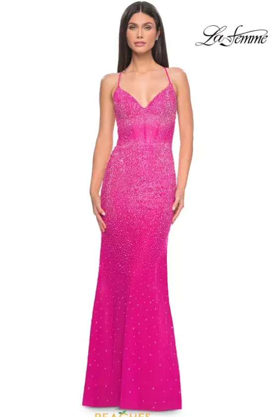 Fitted|Long Dresses^La Femme 32007