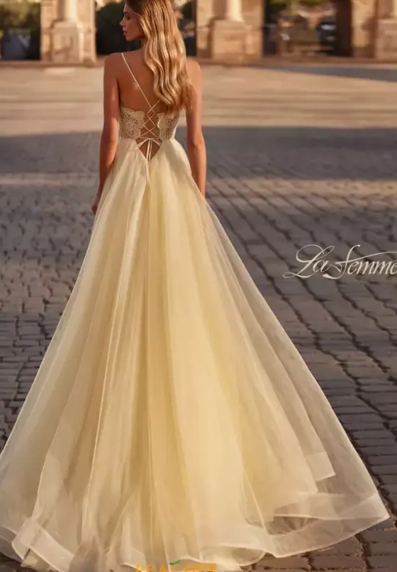 A Line|Long Dresses^La Femme 32306
