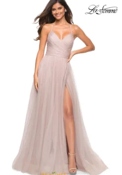 A Line|Long Dresses^La Femme 30536 Mauve