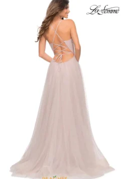 A Line|Long Dresses^La Femme 30536 Mauve