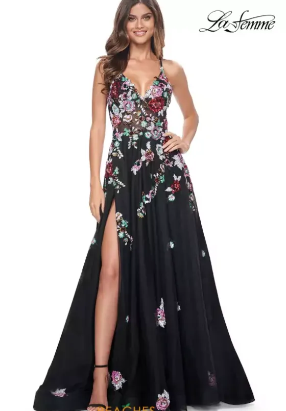 Ball Gowns|A Line^La Femme 32051 Black