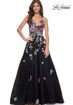 Ball Gowns|A Line^La Femme 32051 Black