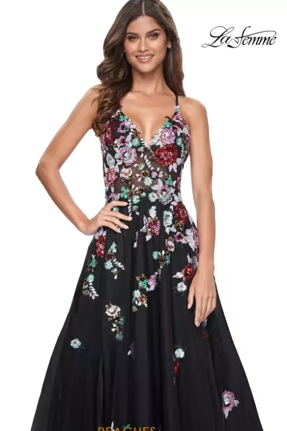 Ball Gowns|A Line^La Femme 32051 Black