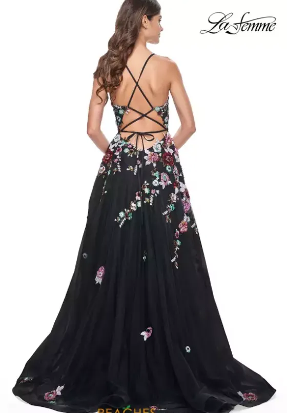 Ball Gowns|A Line^La Femme 32051 Black