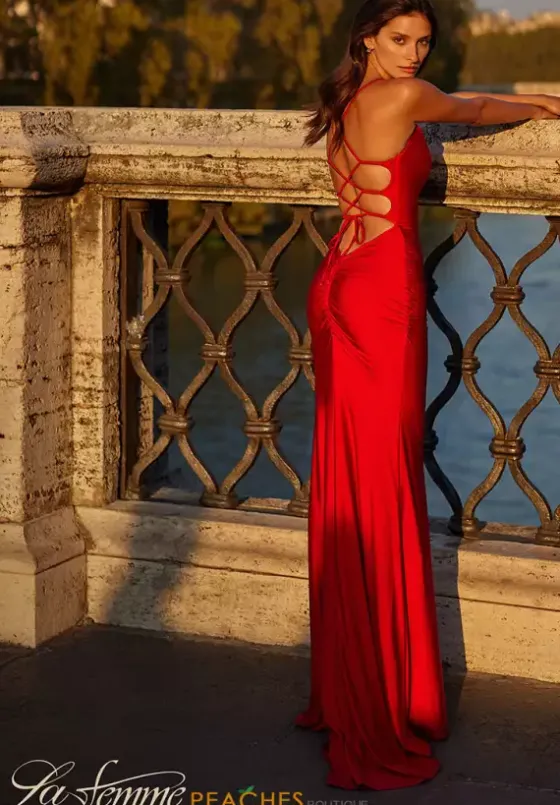 Fitted|Long Dresses^La Femme 31618