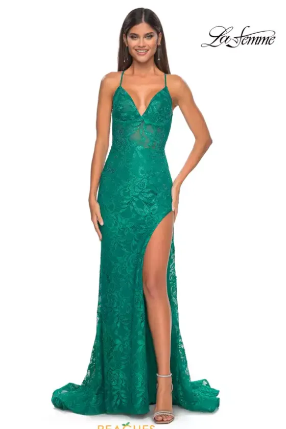 Fitted|Long Dresses^La Femme 32308