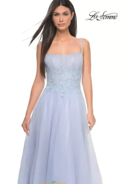 Long Dresses|Plus Sized Dresses^La Femme 32293 Light Periwinkle