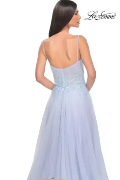 Long Dresses|Plus Sized Dresses^La Femme 32293 Light Periwinkle