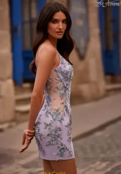 Bat Mitzvah|8Th Grade Dance^La Femme Short 32616 Lavender/Gray