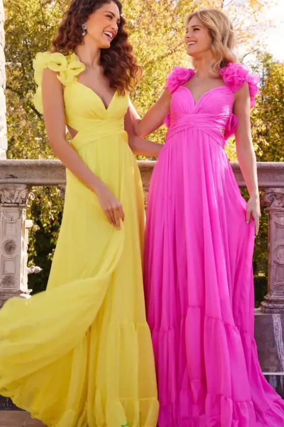 A Line|Plus Size^Jovani Lace Up Back A Line Dress 23322