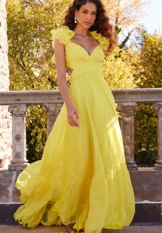 A Line|Plus Size^Jovani Lace Up Back A Line Dress 23322