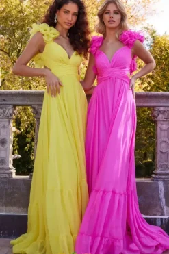 A Line|Plus Size^Jovani Lace Up Back A Line Dress 23322