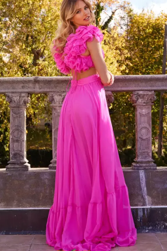 A Line|Plus Size^Jovani Lace Up Back A Line Dress 23322