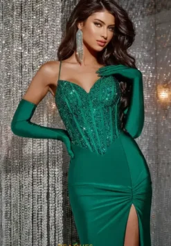 Wedding Guest|Military Ball^Jovani Lace Up Back Fitted Dress D5061