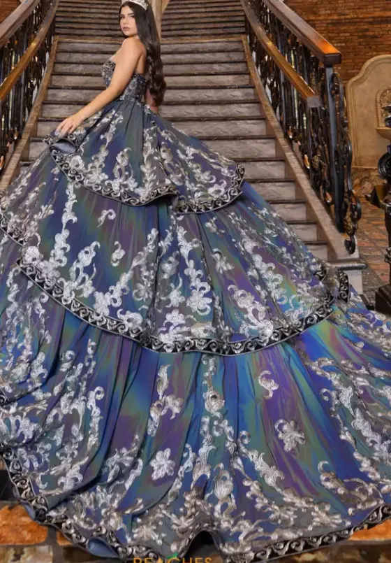 Plus Sized Quince Dresses|Sweet Sixteen^LizLuo Quinceanera 80030 Slate Silver