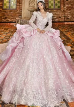 Quince Dresses With Sleeves|Plus Sized Quince Dresses^LizLuo Quinceanera 80034