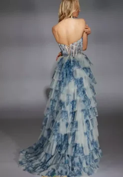 A Line|Plus Size^Alyce Long Halter Neckline Corset Dress 61730