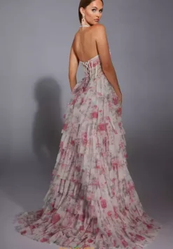 A Line|Plus Size^Alyce Long Halter Neckline Corset Dress 61730