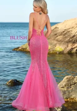 Mermaid|Long Dresses^Blush Long Mermaid Sequins Dress 20548 Latte