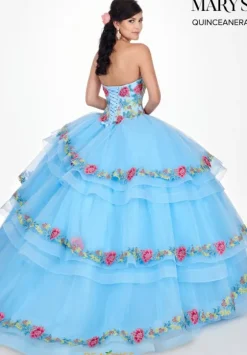 Plus Sized Quince Dresses|Sweet Sixteen^Mary's Mary's MQ1038 White/Multi