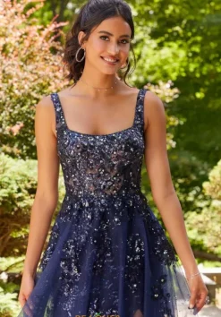 A Line|Fitted^Morilee 47066 Navy