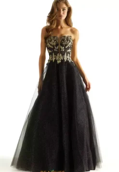 Long Dresses|Plus Sized Dresses^Morilee 49086 Black/Gold