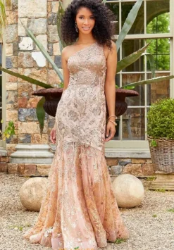 Fitted|Long Dresses^Morilee 47017 Blush/Gold