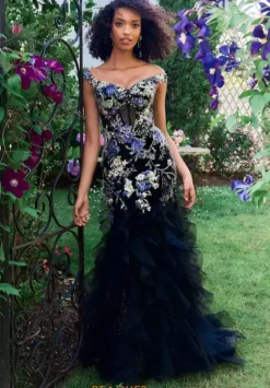 Long Dresses|Plus Sized Dresses^Morilee 49148 Black/Multi