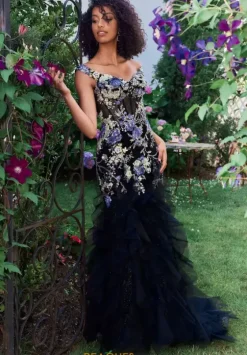 Long Dresses|Plus Sized Dresses^Morilee 49148 Black/Multi