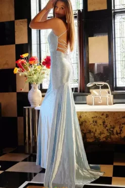 Sexy|Fitted^Jovani Open Back Fitted Dress 23010 Neon Green