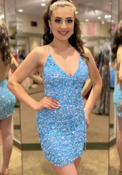 Short Dresses|Short Homecoming Dresses^Jasz Couture Open Back Short Fitted Dress 1129