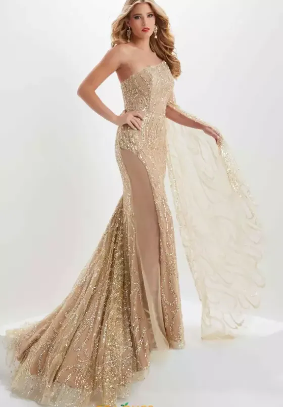 Long Sleeve Prom Dresses|Dresses With Sleeves^Panoply 14121 Champagne