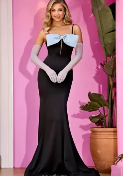 Long Homecoming Dresses|Fitted^Portia and Scarlett PS24266 Black Blue