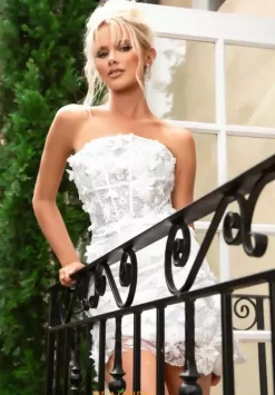 Short Homecoming Dresses|Winter Formal^Portia and Scarlett PS24779 White