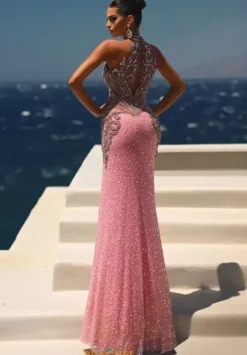 Long Dresses|Plus Sized Dresses^Portia and Scarlett PS26436C Pink/Silver