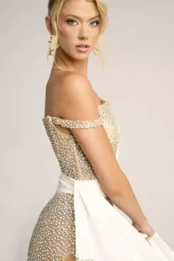 Long Dresses|Pageant^Portia and Scarlett PS26318E Ivory/Silver