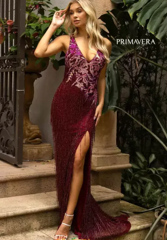 Fitted|Long Dresses^Primavera 3940 Raspberry