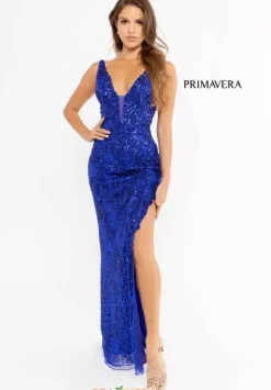 Fitted|Long Dresses^Primavera 3953 Royal Blue