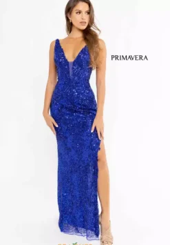Fitted|Long Dresses^Primavera 3953 Royal Blue