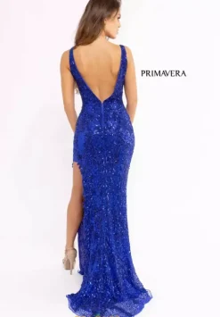 Fitted|Long Dresses^Primavera 3953 Royal Blue