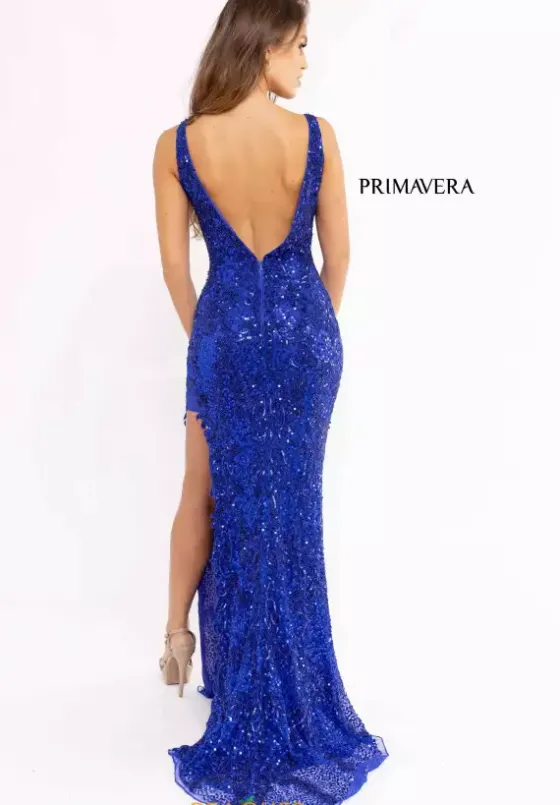 Fitted|Long Dresses^Primavera 3953 Royal Blue