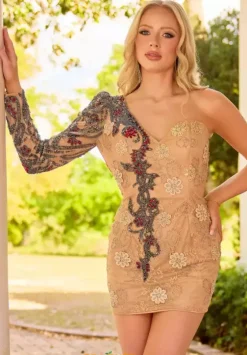 Short Homecoming Dresses|Long Sleeve Hc Dresses^Primavera 4451