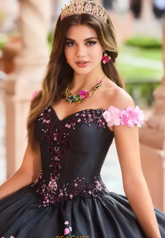 Sweet Sixteen|Plus Sized Quince Dresses^Princesa Quinceanera PR30151 Black/Pink