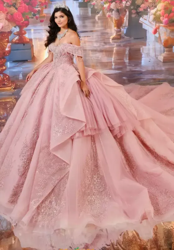 Plus Sized Quince Dresses|Sweet Sixteen^Princesa Quinceanera PR70105 Dusty Rose