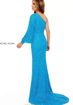 Long Sleeve Prom Dresses|Sexy^Rachel Allan 70171 Ocean Blue